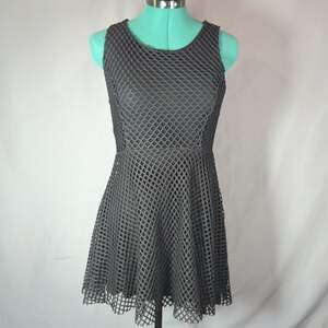 Finn & Clover Black Mesh Sheer Mini Dress XS